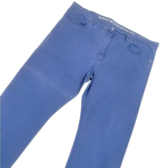 Men’s Buffalo David Bitton navy stretch cotton slim straight pants jean 44 x 30 - Picture 3 of 13